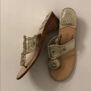 Jack Rogers Hamptons Mid Wedge Platinum Size 6